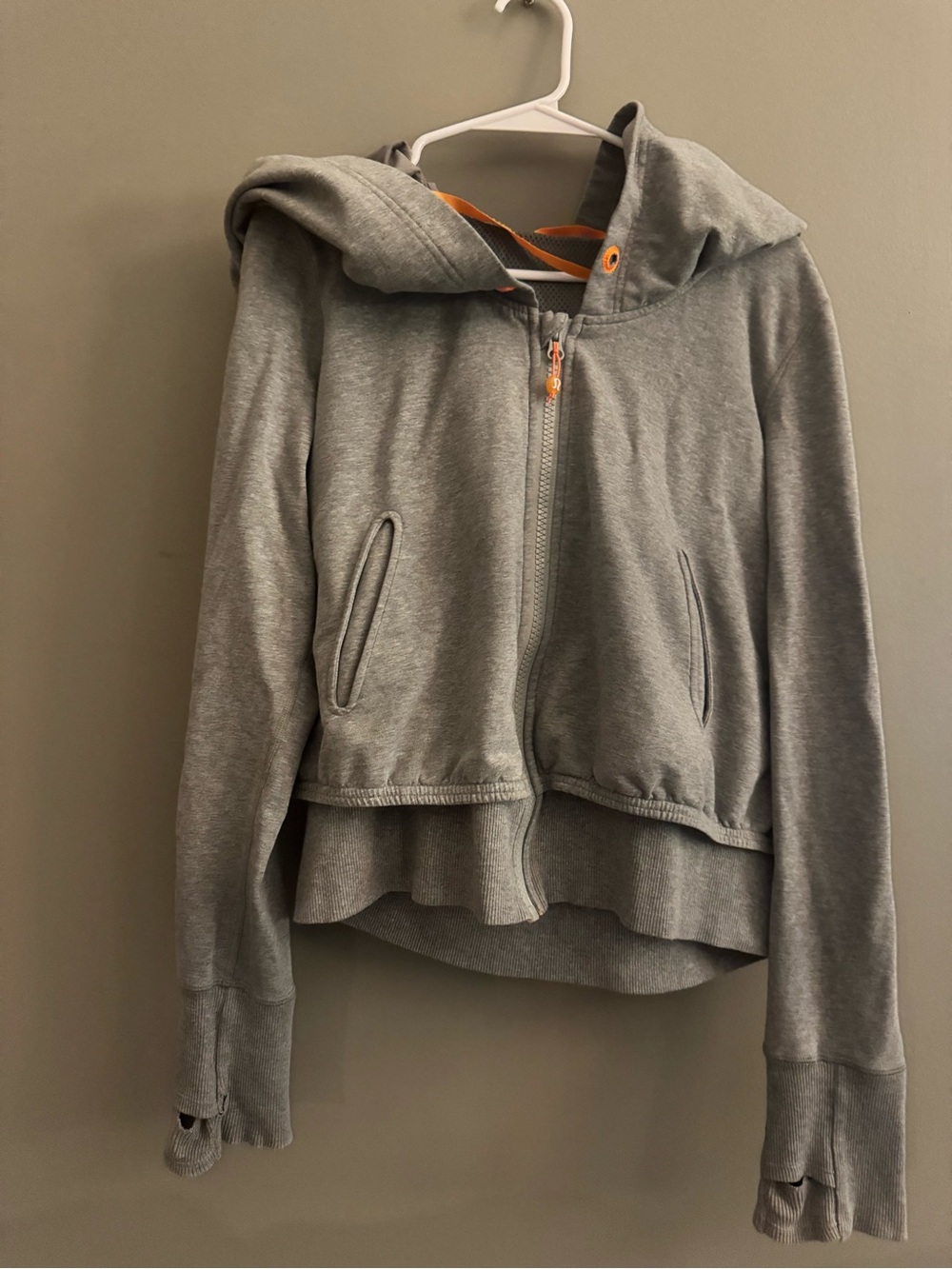 Lululemon | Gray Hooded Zip-Front Hoodie | Size 10